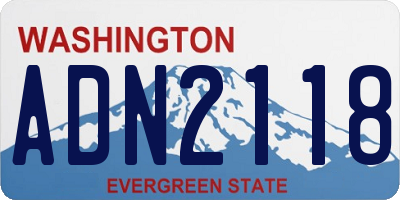 WA license plate ADN2118