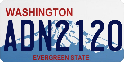 WA license plate ADN2120