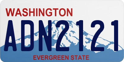 WA license plate ADN2121