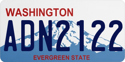 WA license plate ADN2122