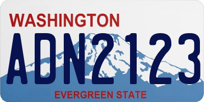WA license plate ADN2123
