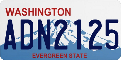 WA license plate ADN2125