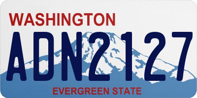 WA license plate ADN2127