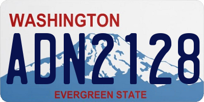 WA license plate ADN2128