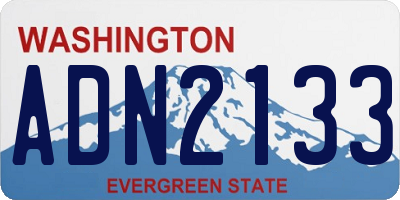 WA license plate ADN2133