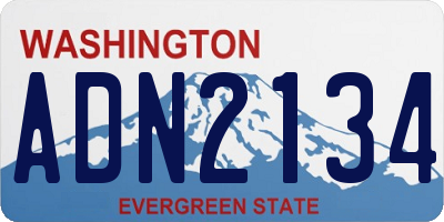 WA license plate ADN2134