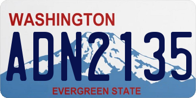 WA license plate ADN2135