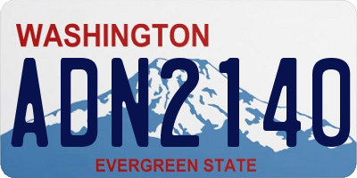 WA license plate ADN2140