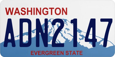 WA license plate ADN2147