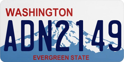 WA license plate ADN2149