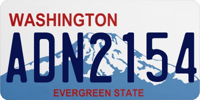WA license plate ADN2154