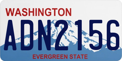 WA license plate ADN2156