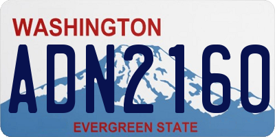 WA license plate ADN2160