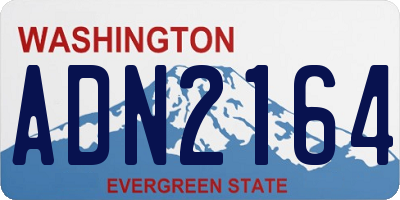 WA license plate ADN2164