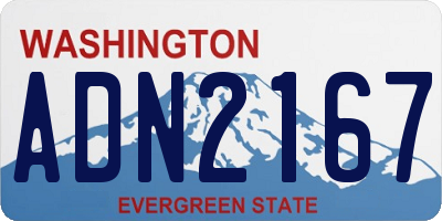 WA license plate ADN2167