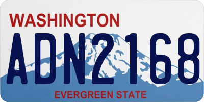WA license plate ADN2168