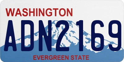 WA license plate ADN2169