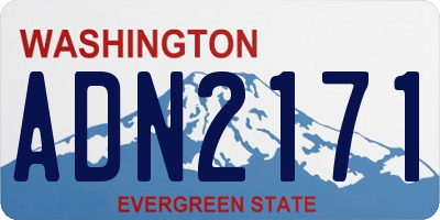 WA license plate ADN2171