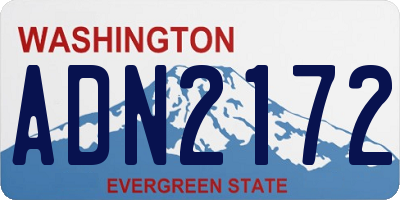 WA license plate ADN2172
