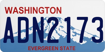 WA license plate ADN2173