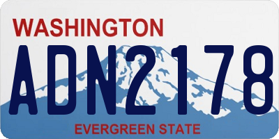 WA license plate ADN2178