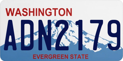 WA license plate ADN2179