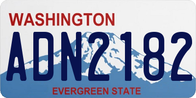 WA license plate ADN2182