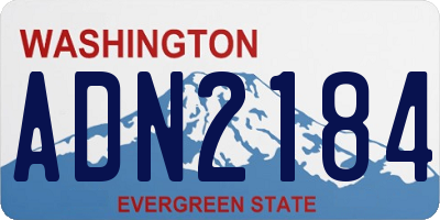 WA license plate ADN2184