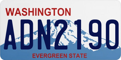 WA license plate ADN2190