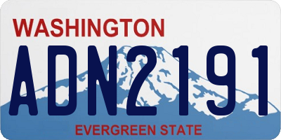 WA license plate ADN2191