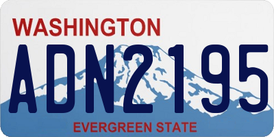 WA license plate ADN2195