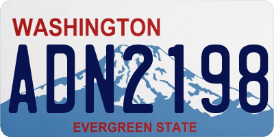 WA license plate ADN2198