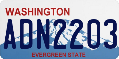 WA license plate ADN2203