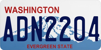 WA license plate ADN2204