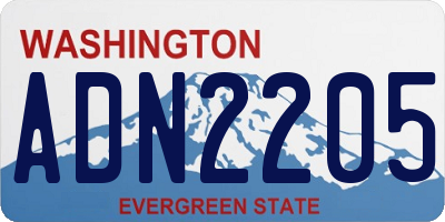 WA license plate ADN2205