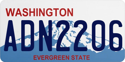 WA license plate ADN2206