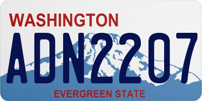 WA license plate ADN2207