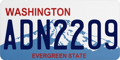 WA license plate ADN2209