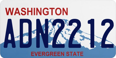 WA license plate ADN2212