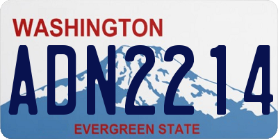 WA license plate ADN2214