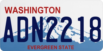 WA license plate ADN2218