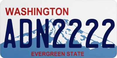 WA license plate ADN2222