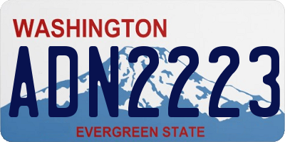 WA license plate ADN2223