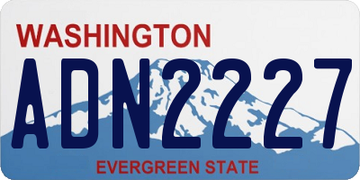 WA license plate ADN2227