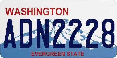 WA license plate ADN2228