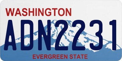 WA license plate ADN2231
