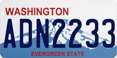 WA license plate ADN2233