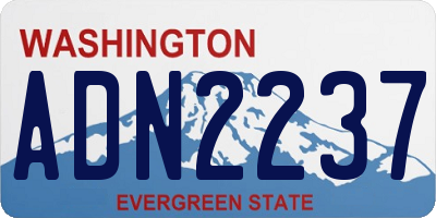 WA license plate ADN2237