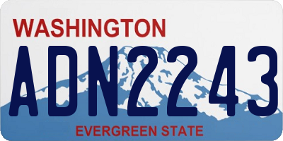 WA license plate ADN2243