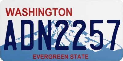 WA license plate ADN2257